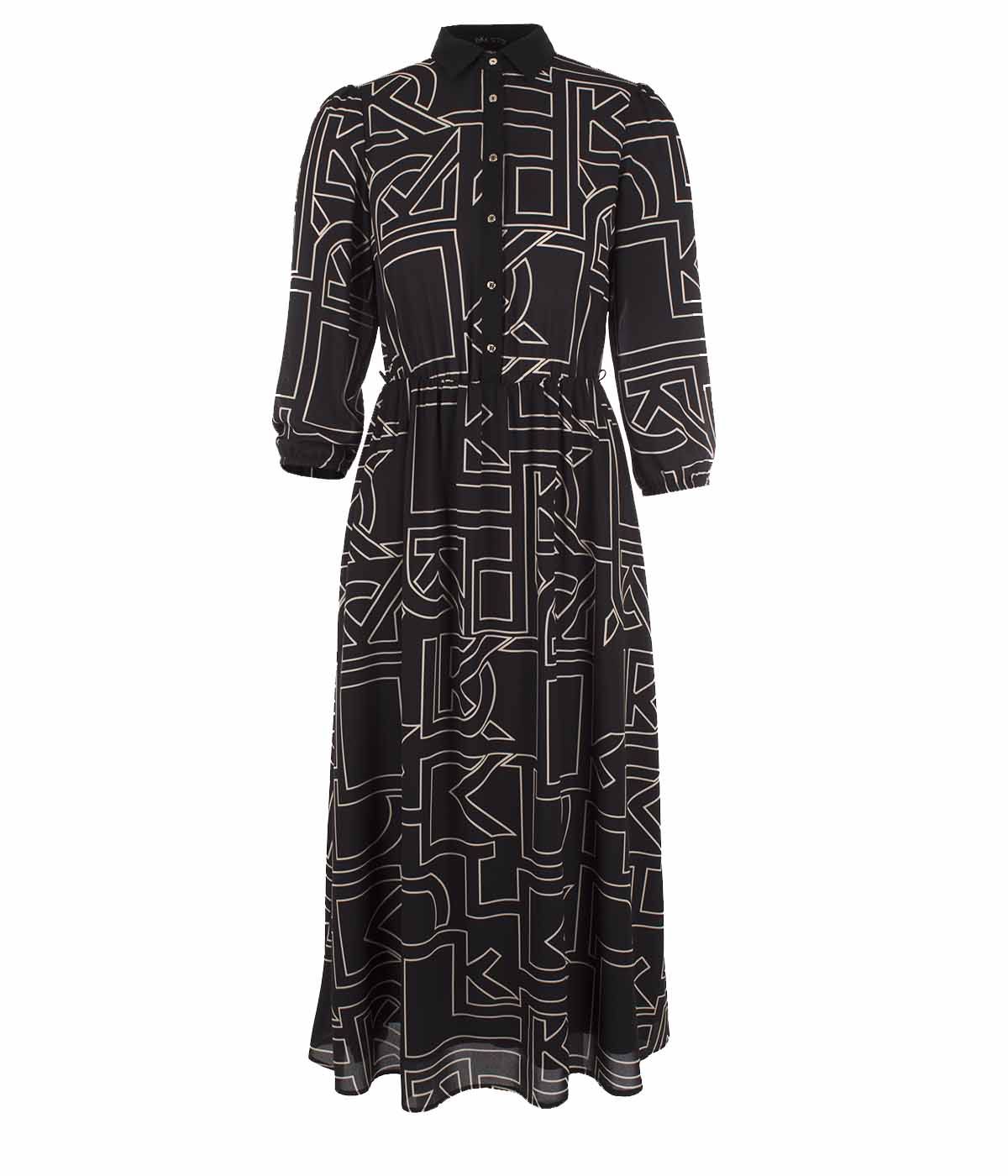 Midi shirt-dress with stylized DiKa logo print 0